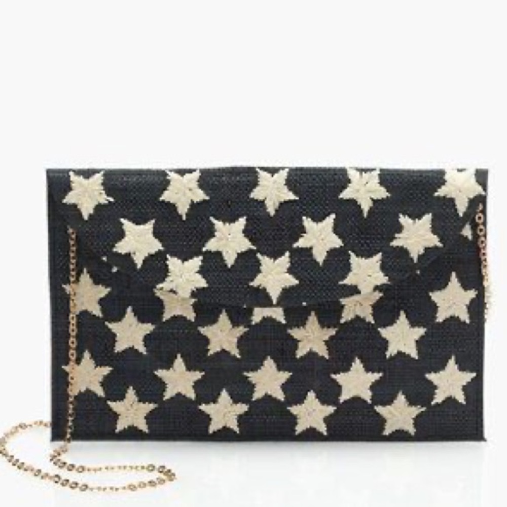 J. Crew Kayu hand embroidered clutch